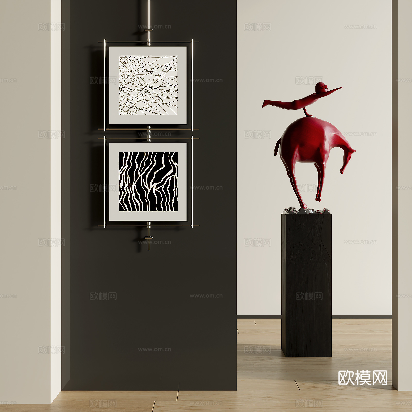 现代雕塑装置3d模型