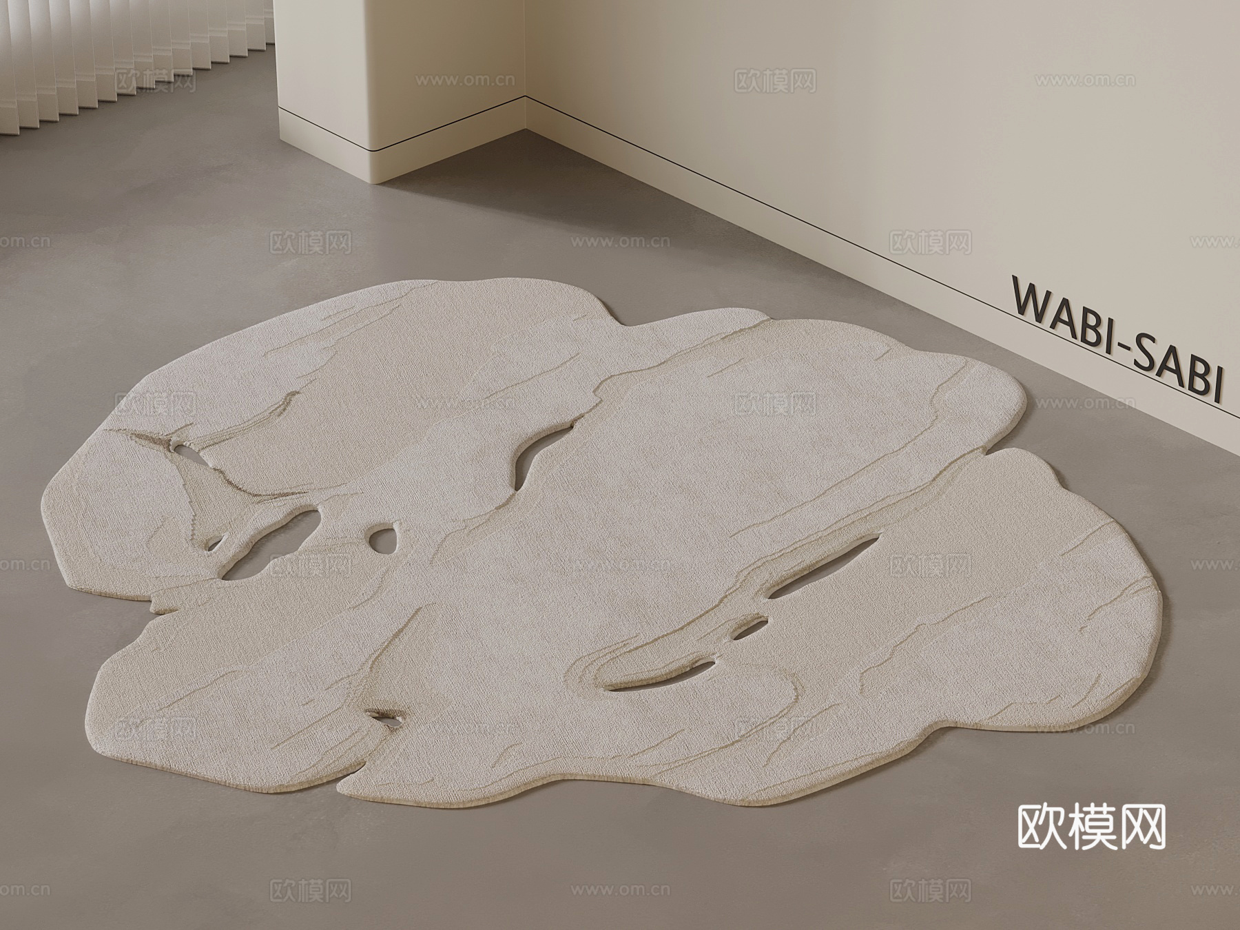 现代艺术地毯 异形地毯3d模型