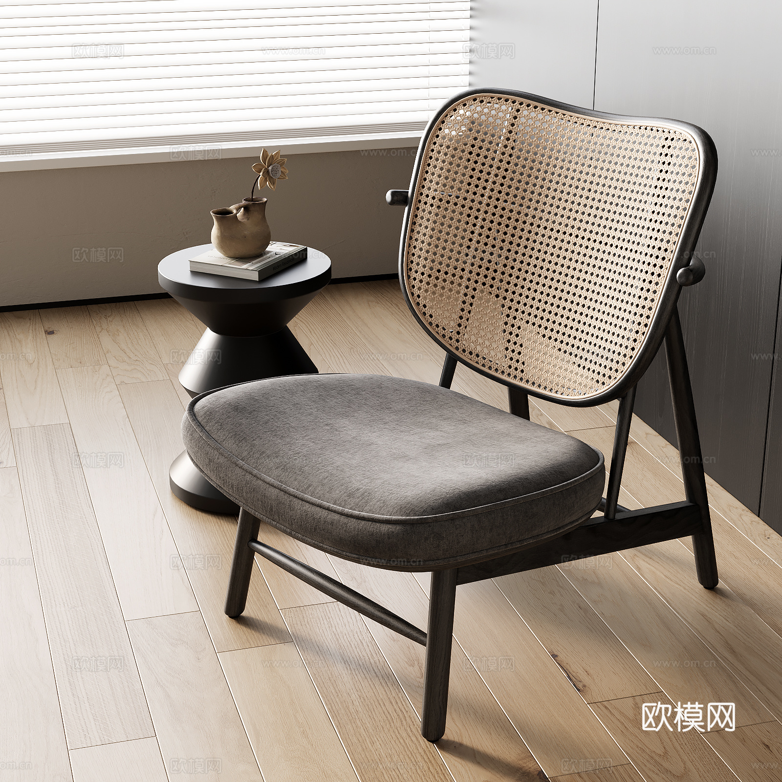 侘寂风休闲椅3d模型