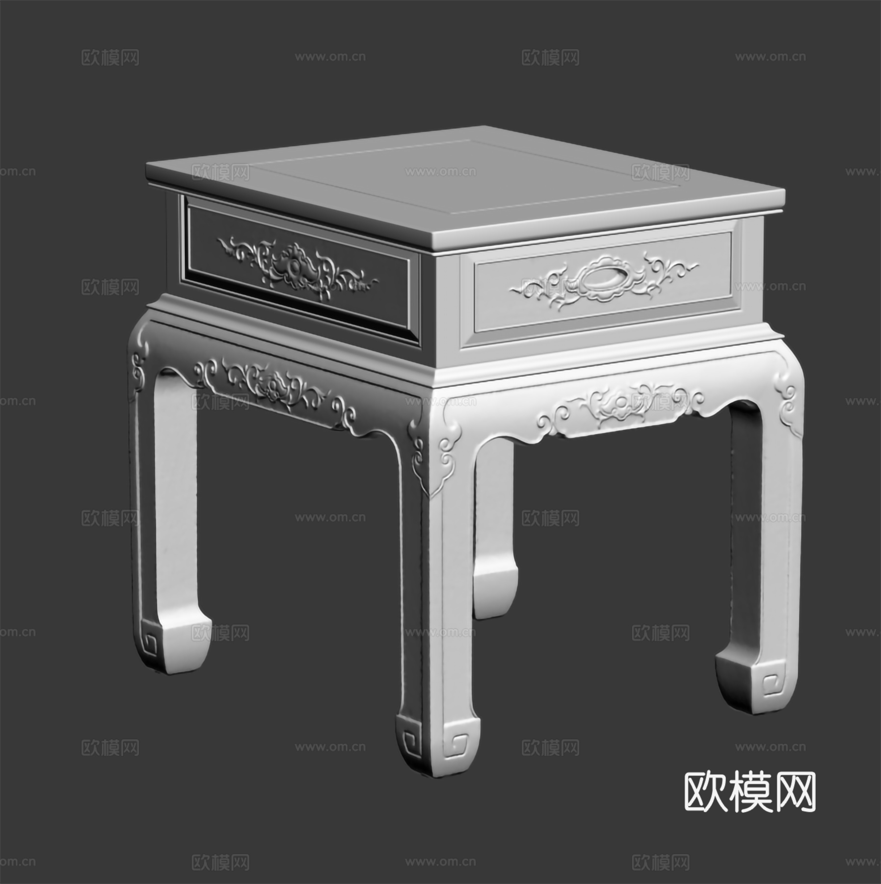 中式客厅小茶几 角几边几 雕花造型 实木红木3d模型