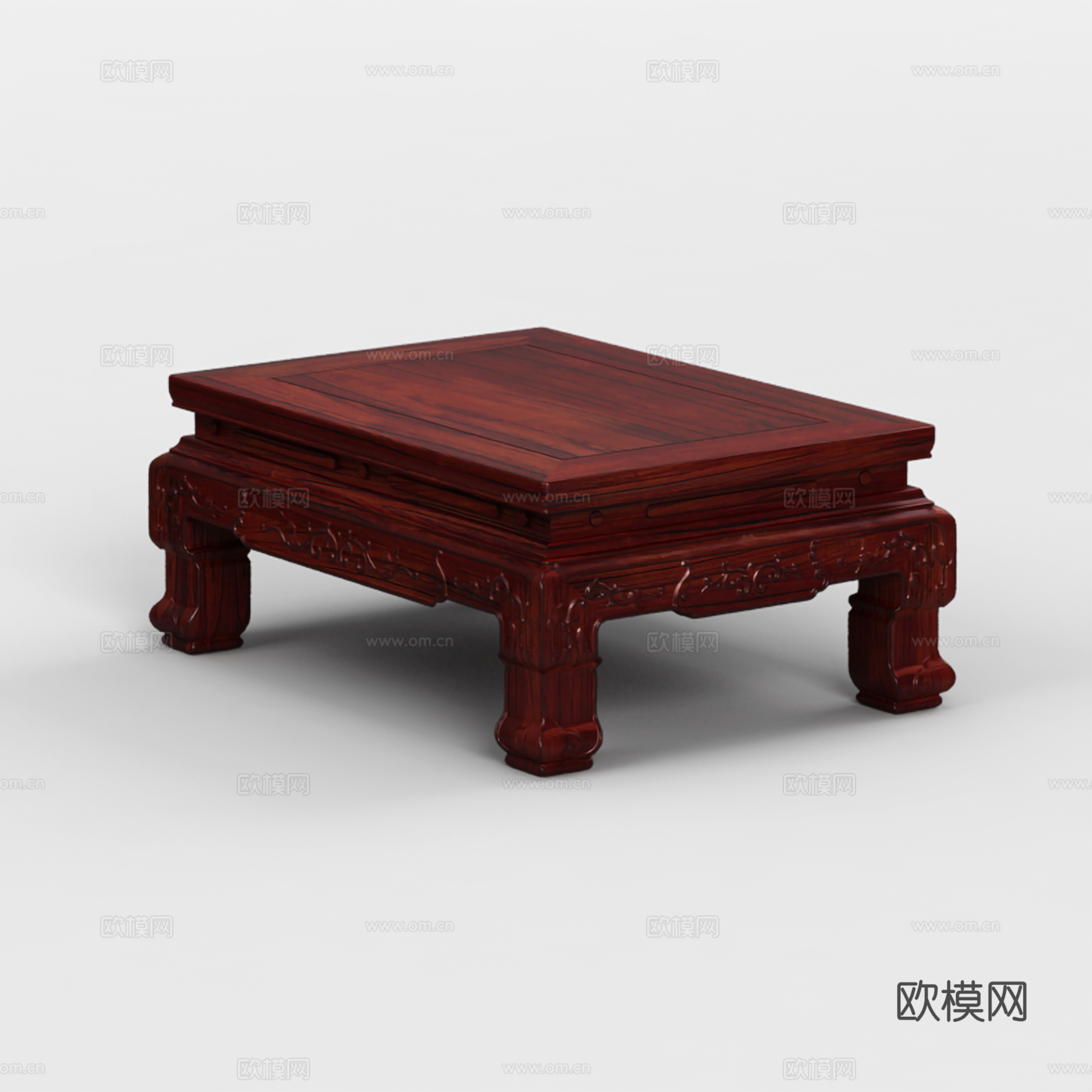 中式沙发茶台 雕花造型 实木红木3d模型