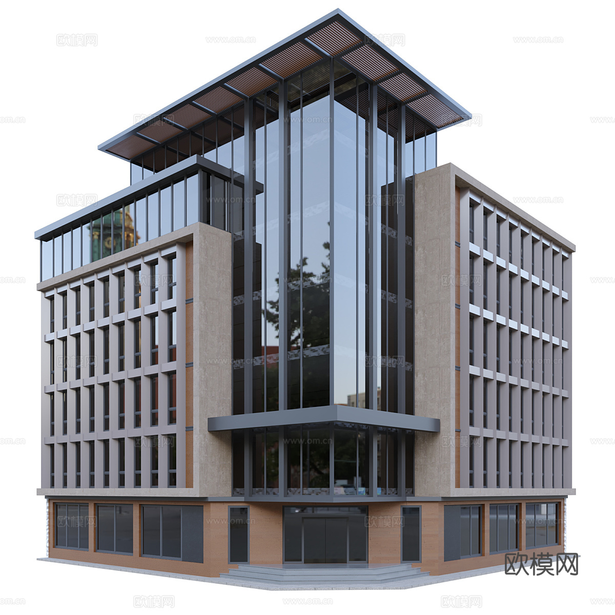 现代意式住宅建筑外观3d模型