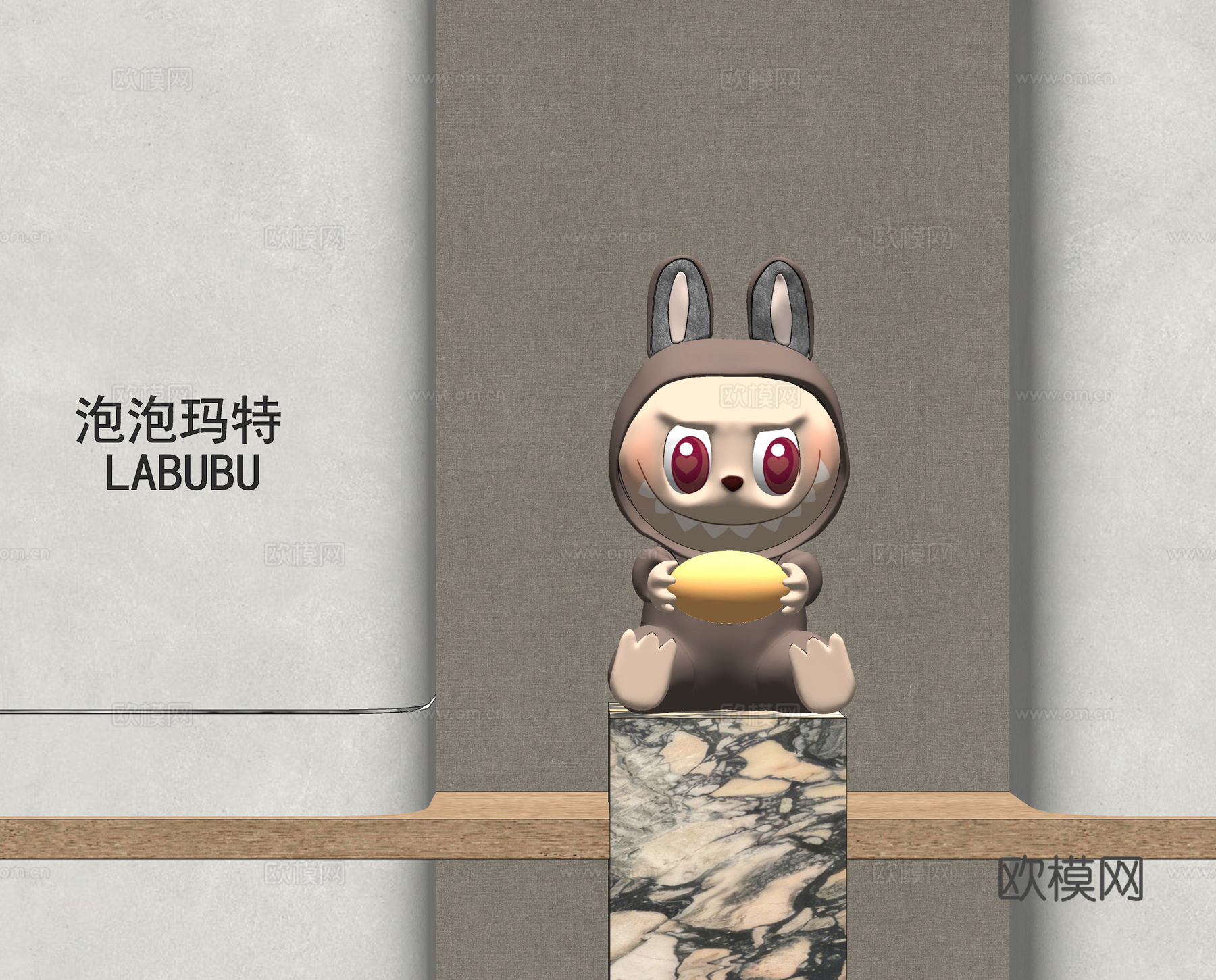 LABUBU 泡泡玛特 拉布布 儿童玩偶 玩偶雕塑摆件su模型