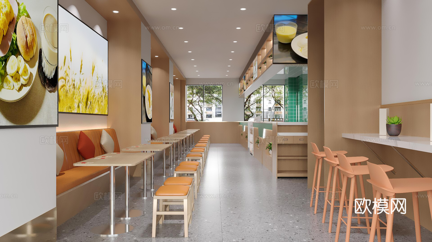 早餐店3d模型