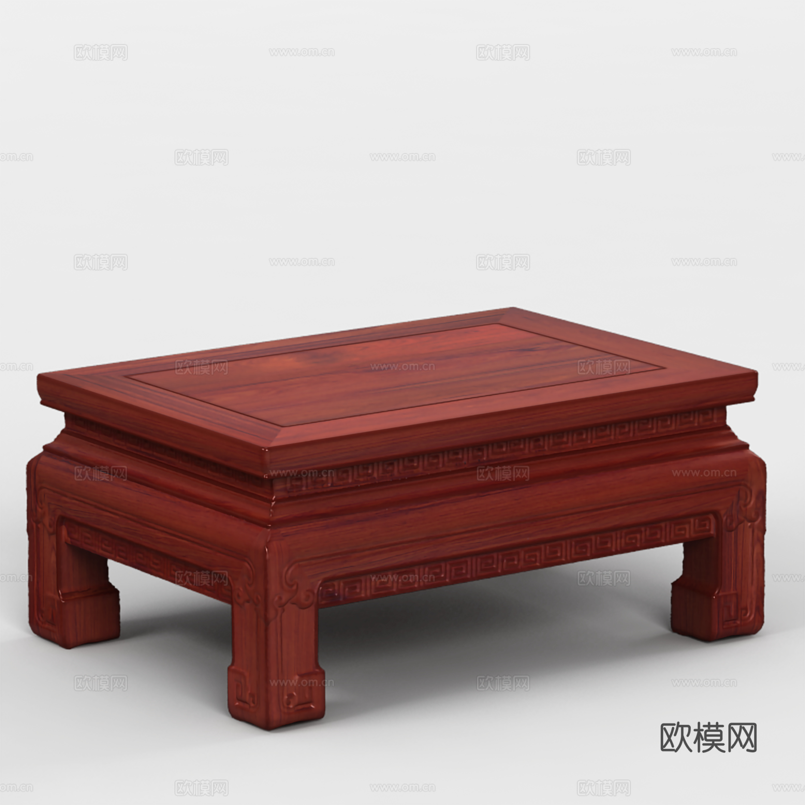 中式客厅沙发茶台  雕花造型 实木红木3d模型