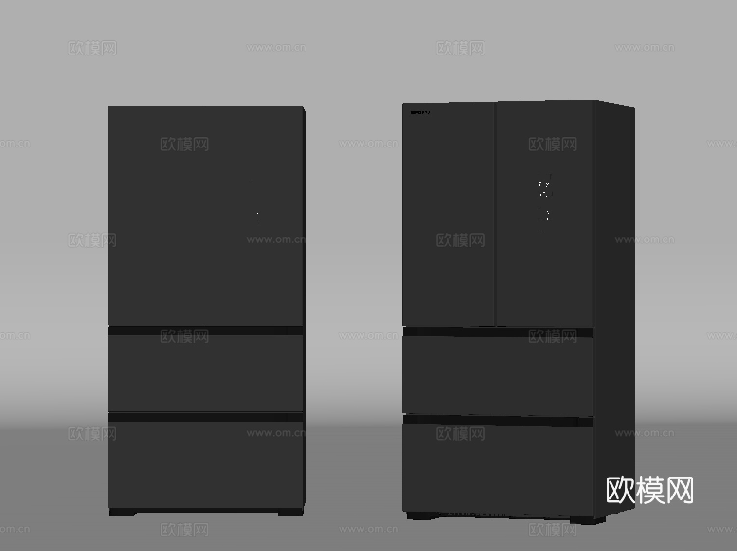 冰箱 四开门冰箱su模型