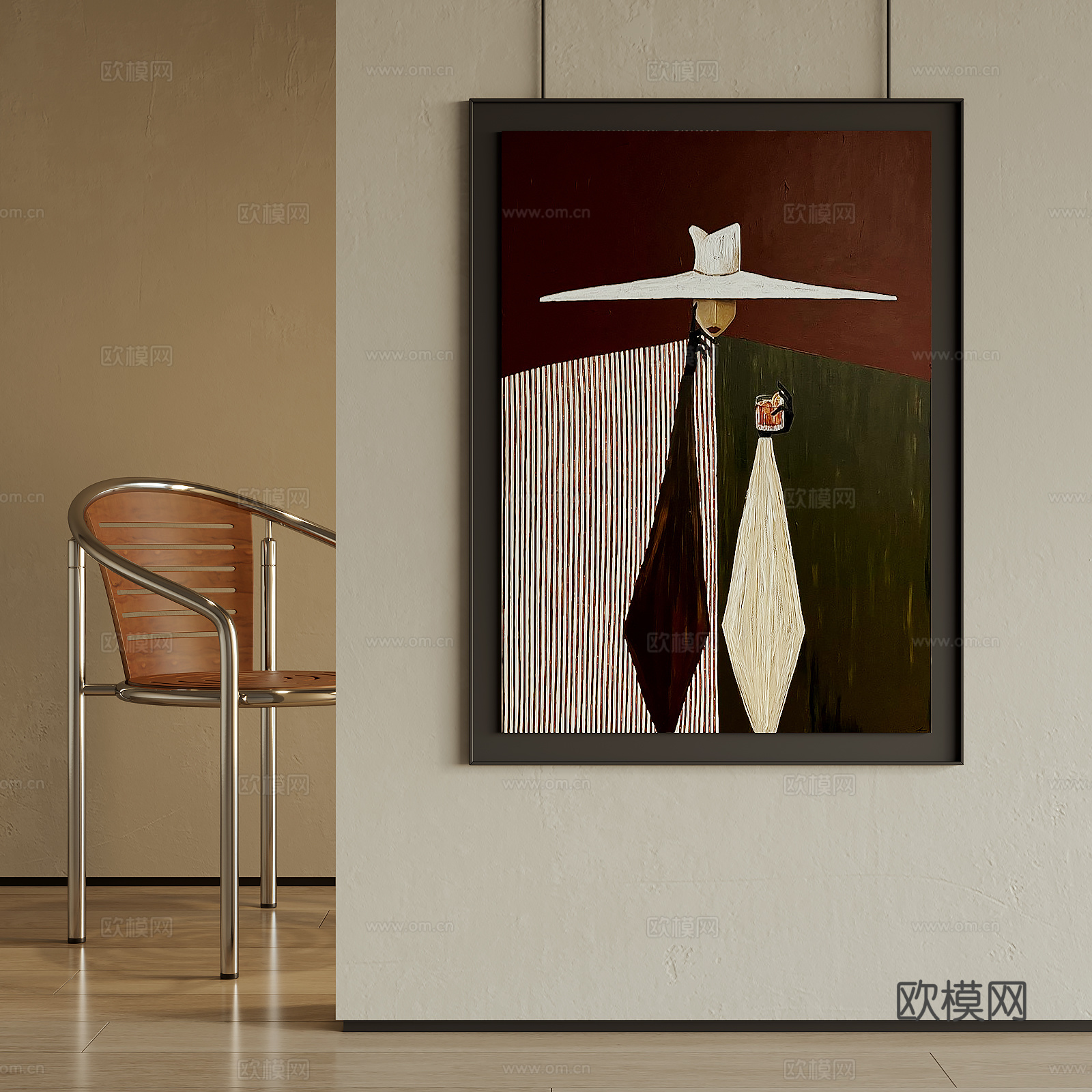 中古风装饰画su模型