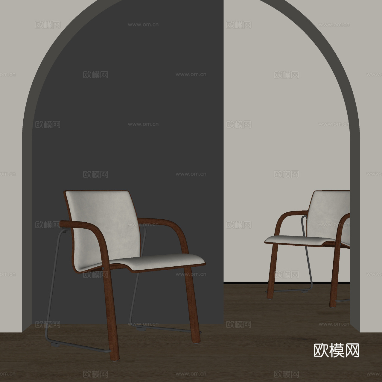 现代餐椅su模型