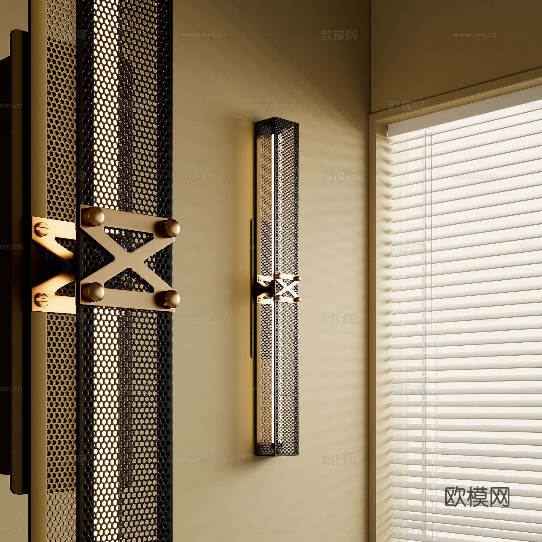 现代壁灯3d模型下载