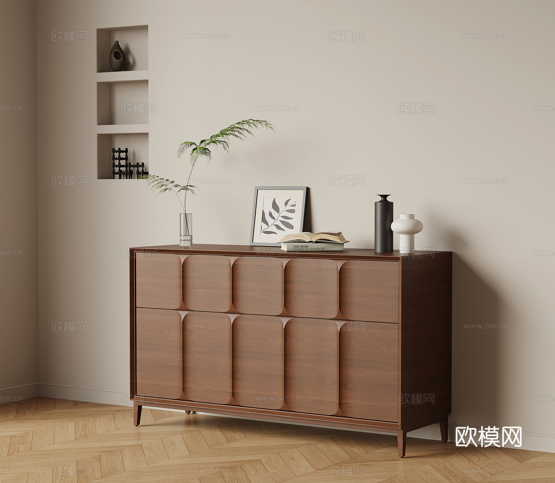 法式复古玄关柜 边柜3d模型