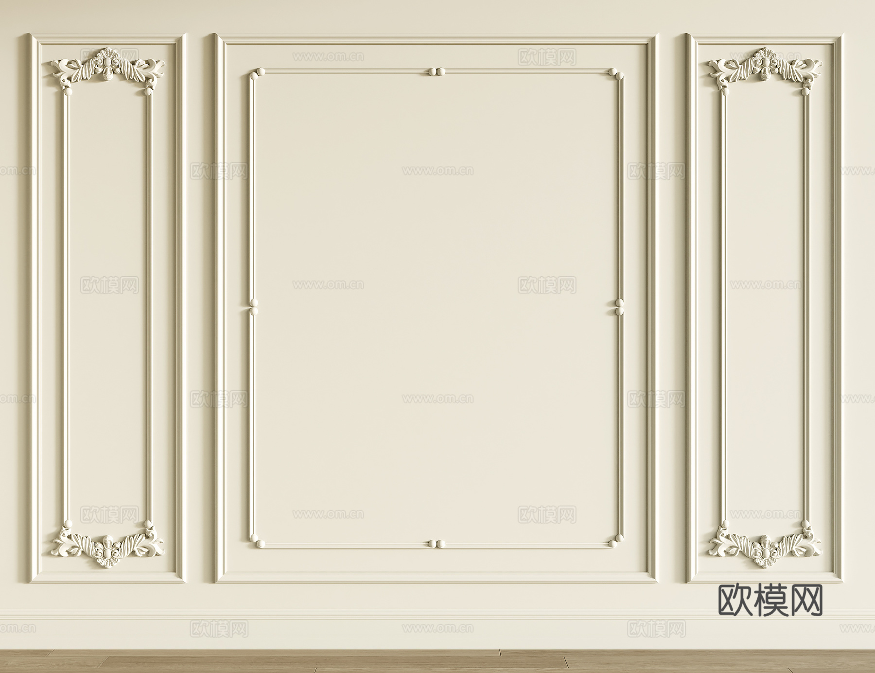 法式护墙线条3d模型