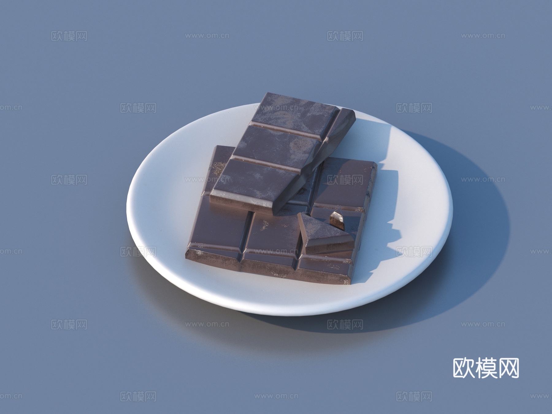 巧克力 食物 盘子3d模型