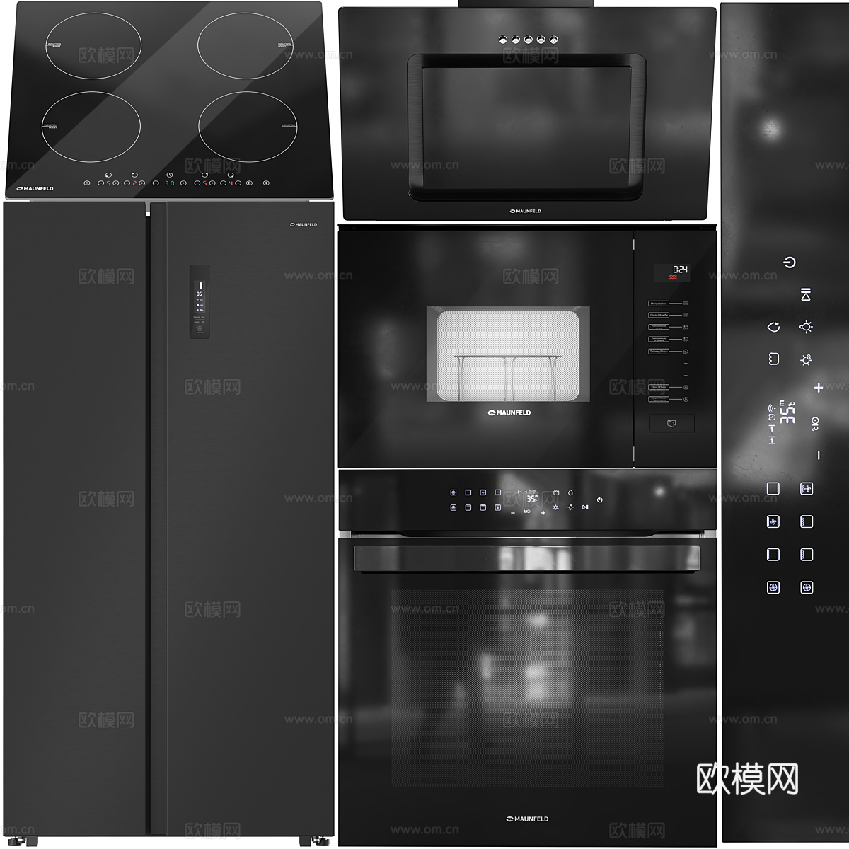 现代厨房电器套装3d模型