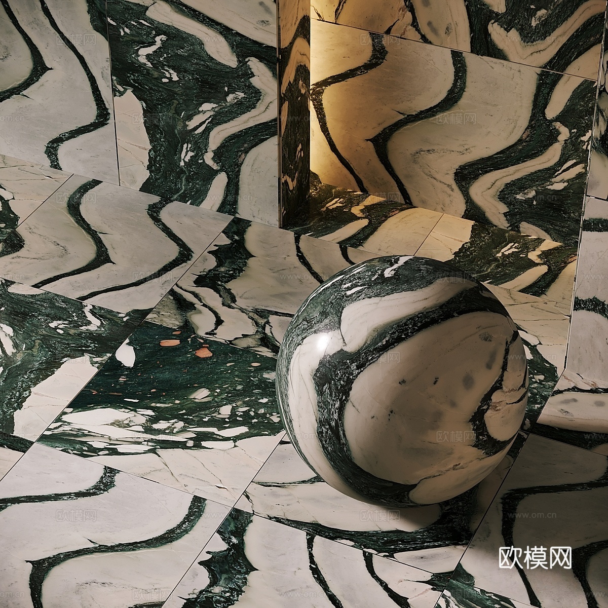 现代意式轻奢天然石材 大理石 岩板 奢石3d模型