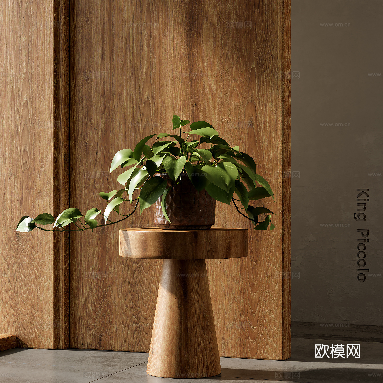 侘寂风盆栽植物摆件su模型