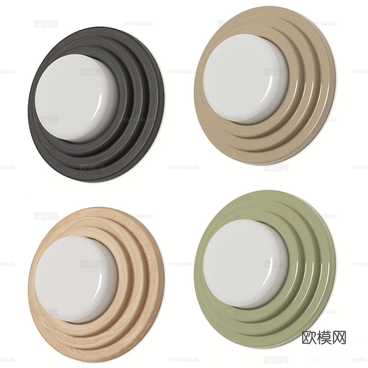现代奶油风儿童壁灯3d模型