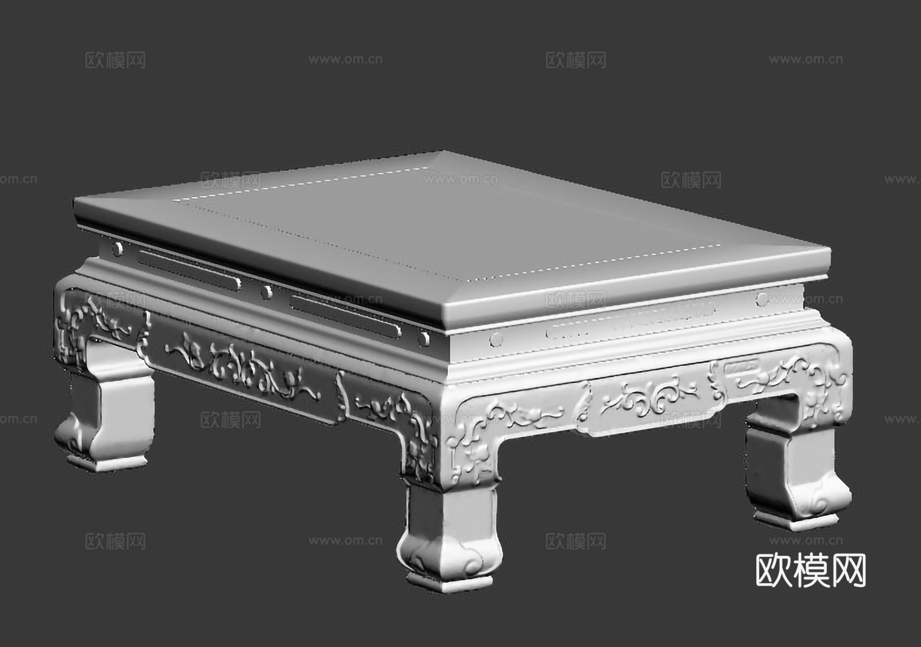 中式沙发茶台 雕花造型 实木红木3d模型