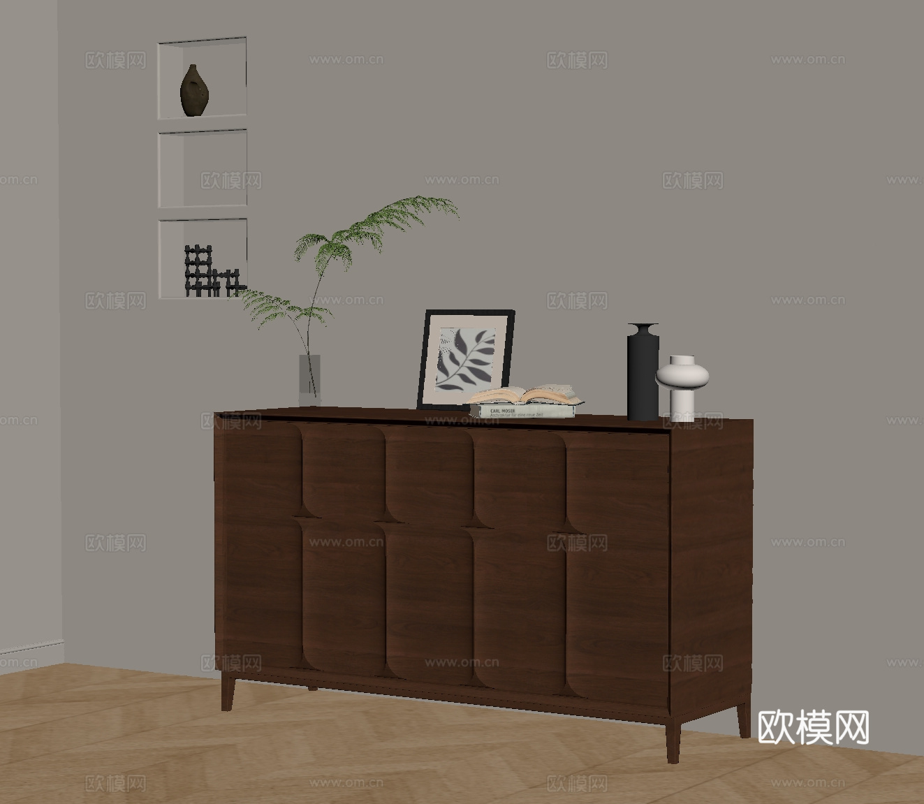 法式复古玄关柜 边柜su模型