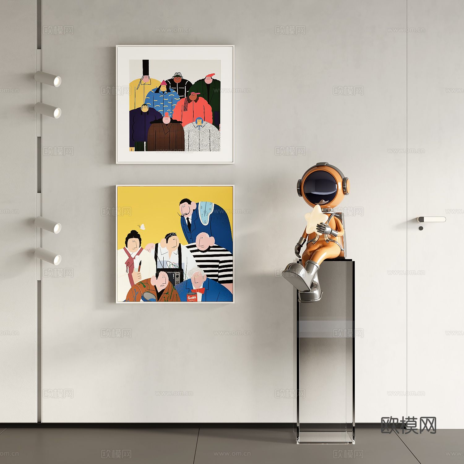 现代装饰画su模型