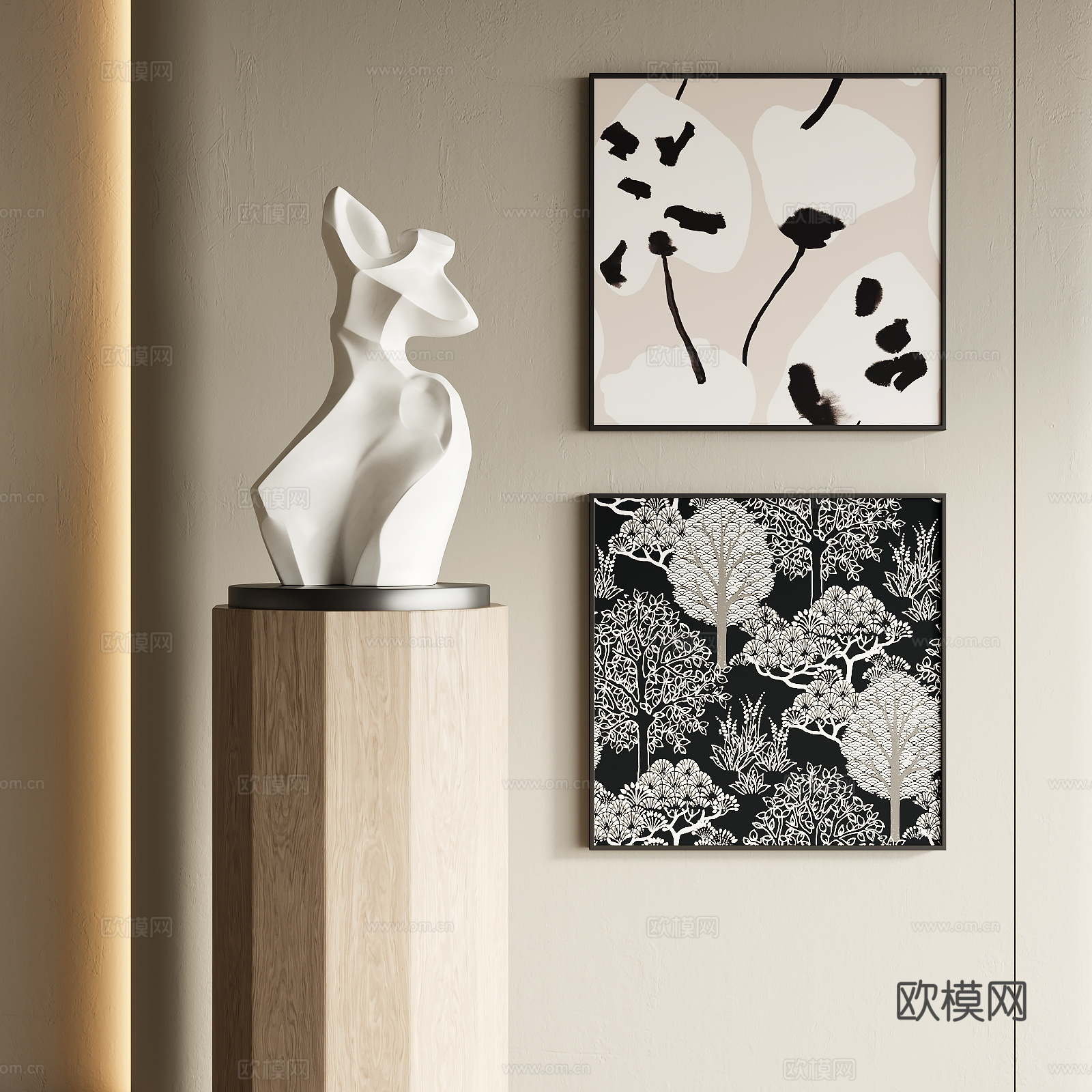 侘寂风装饰画3d模型