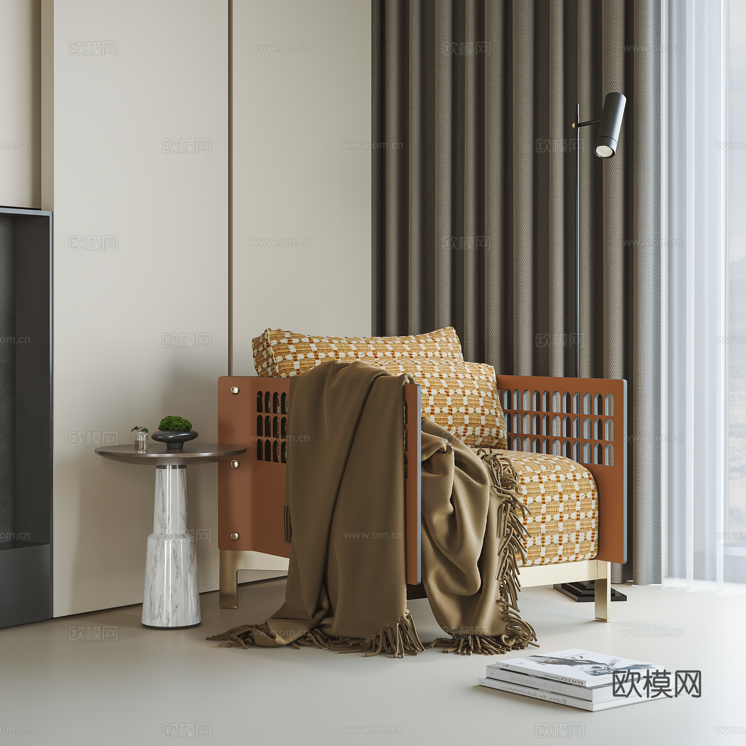 现代休闲椅 亚克力椅 休闲椅 沙发椅 书椅 皮椅su模型