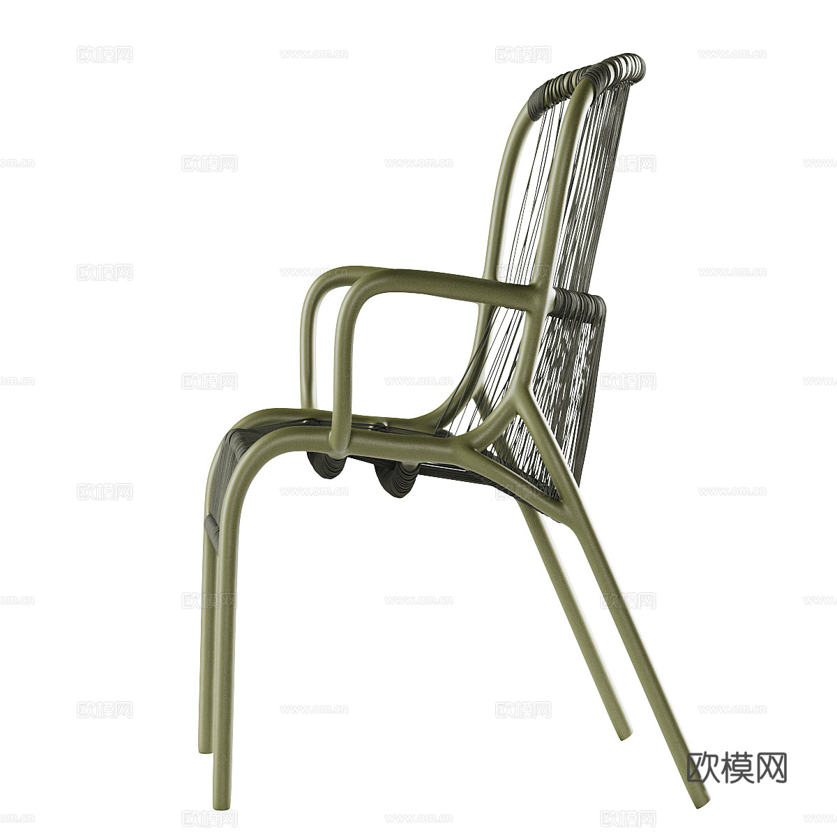 现代北欧不锈钢藤椅3d模型