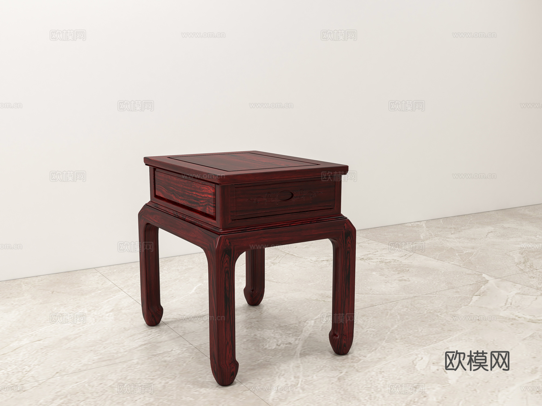中式客厅小茶几 边几角几 雕花造型 实木红木3d模型