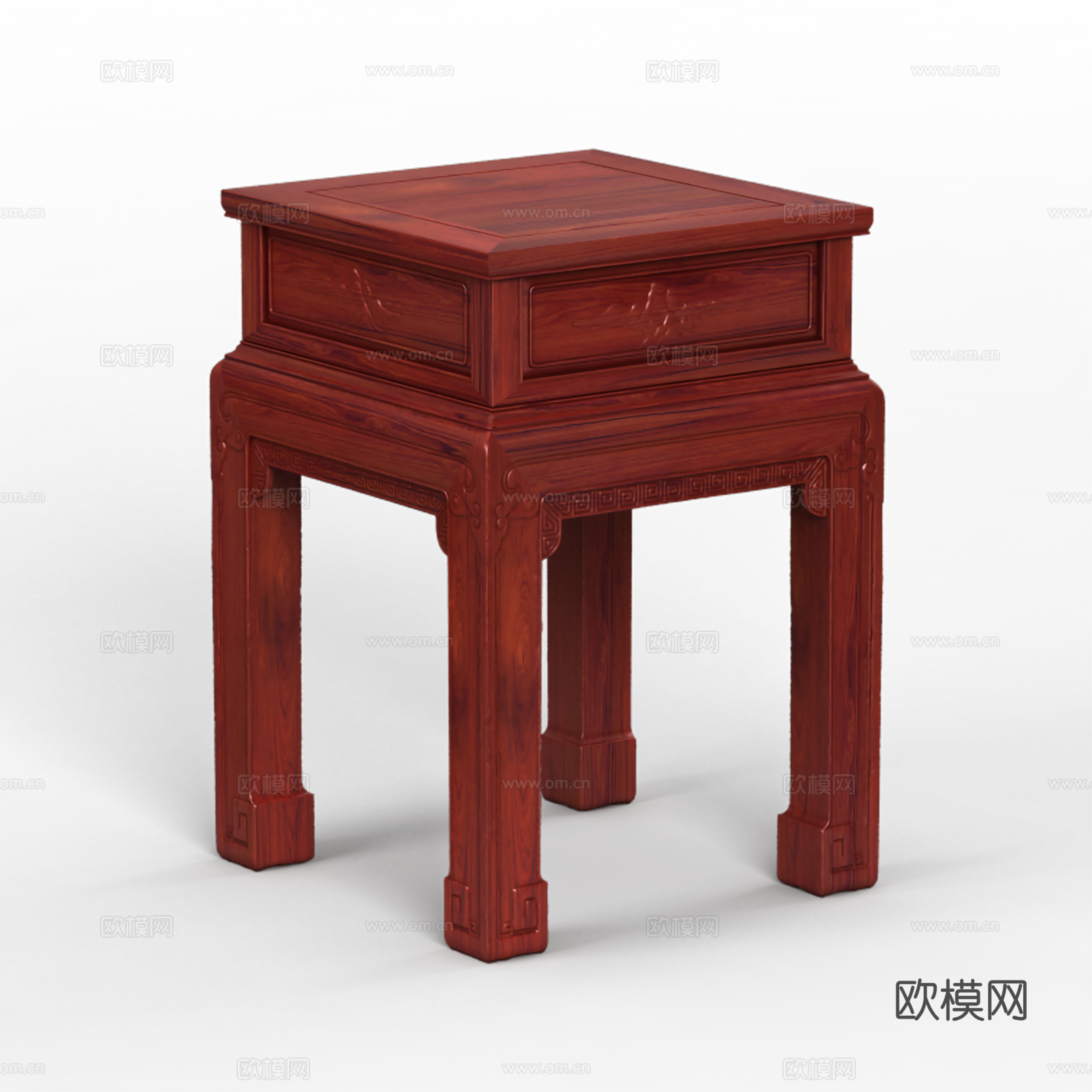 中式花架 雕花造型 实木红木3d模型