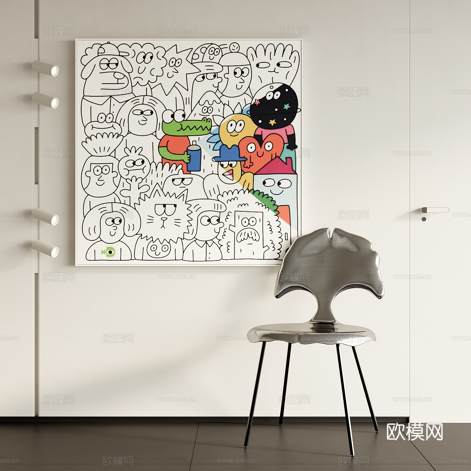 现代装饰画su模型