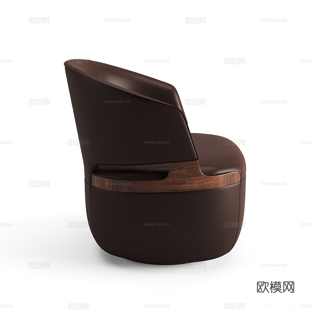 现代意式布艺皮革沙发椅3d模型