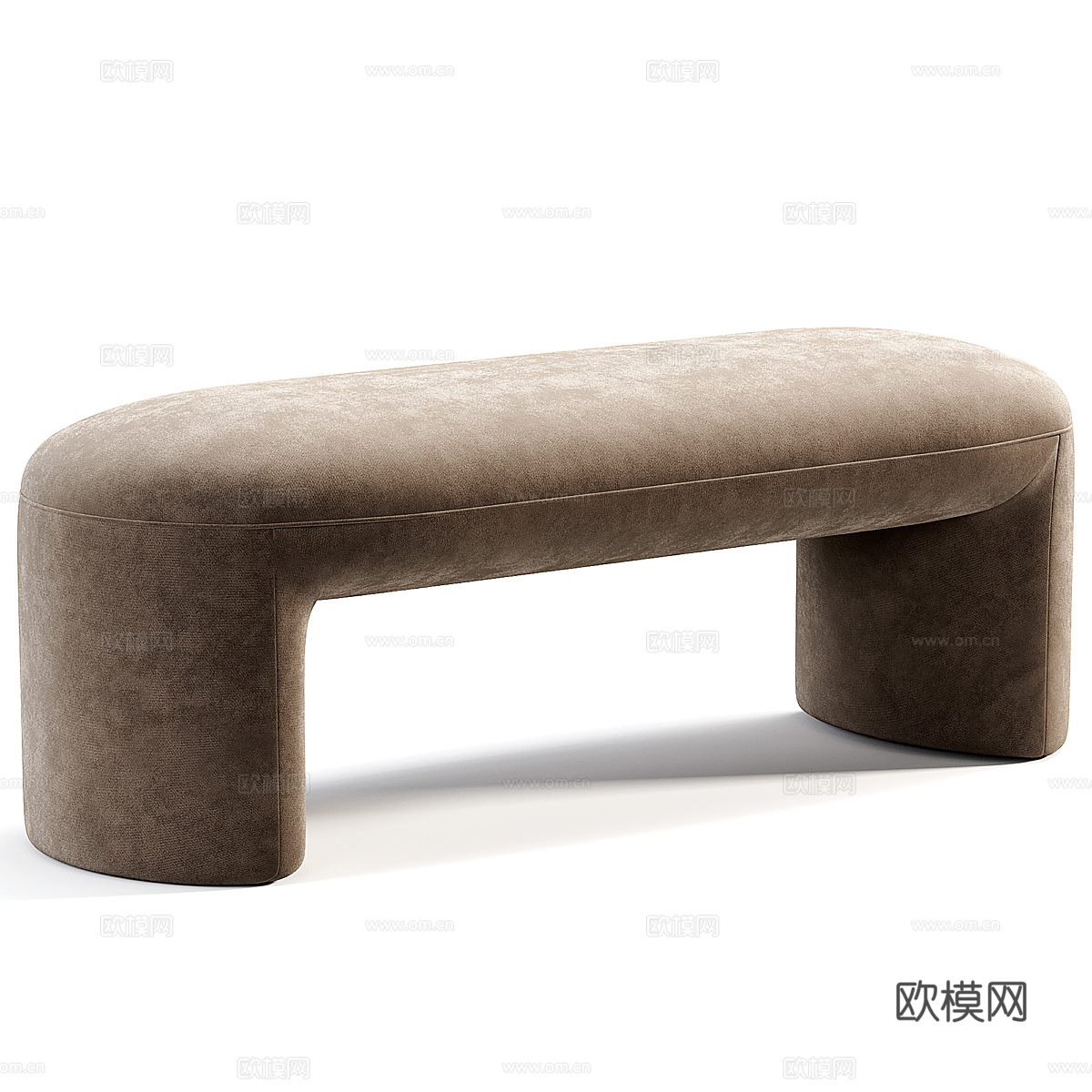现代意式奶油风布艺长凳 床尾凳3d模型