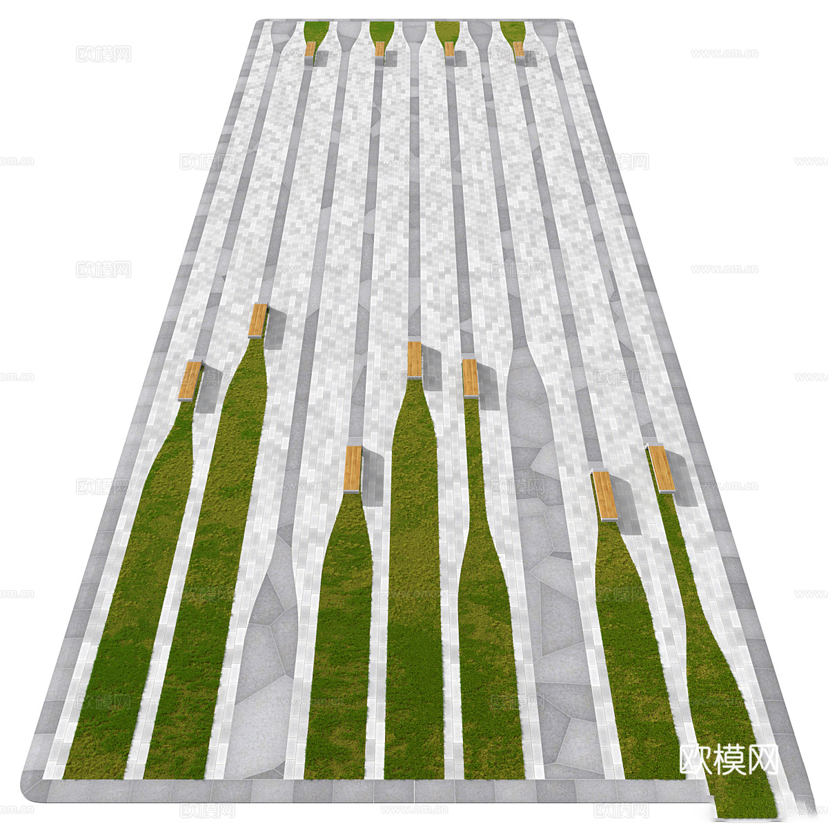 现代公园景观 广场景观3d模型