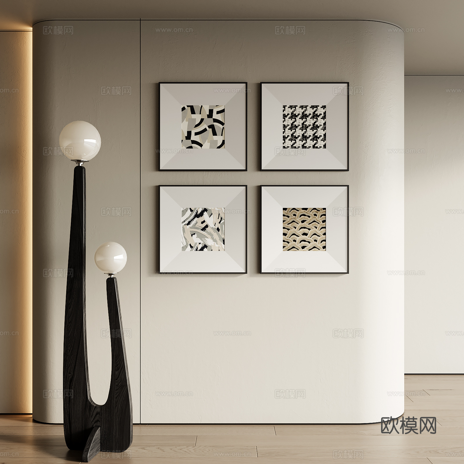 侘寂风装饰画3d模型
