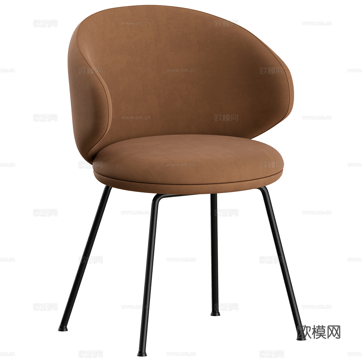 现代意式极简布艺单椅3d模型