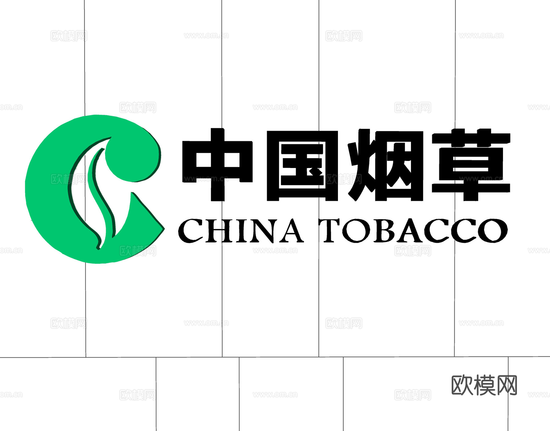 中国烟草LOGO背景墙su模型