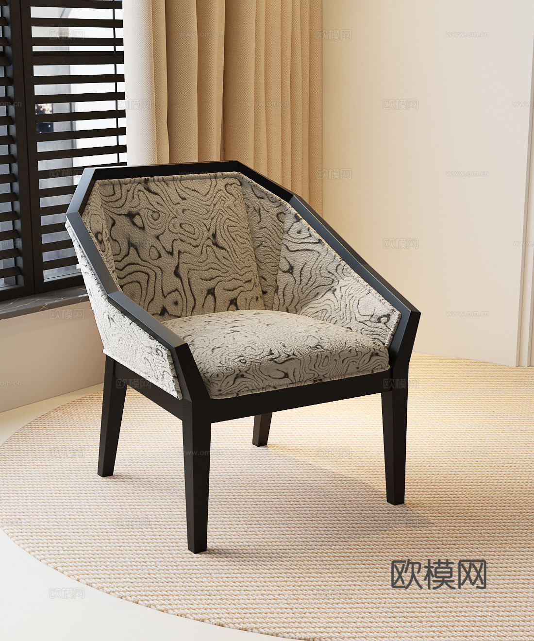 法式复古休闲椅 法式中古休闲椅 现代复古休闲椅 法式中古休闲3d模型