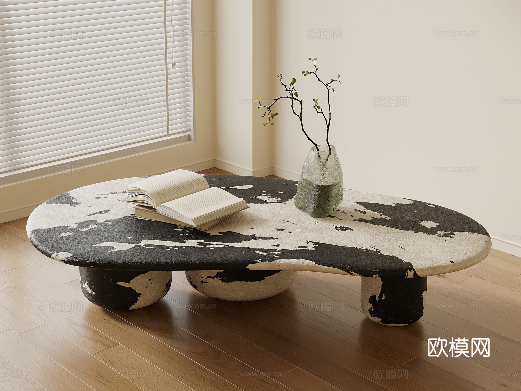 现代奶油茶几 异形茶几 石材茶几3d模型