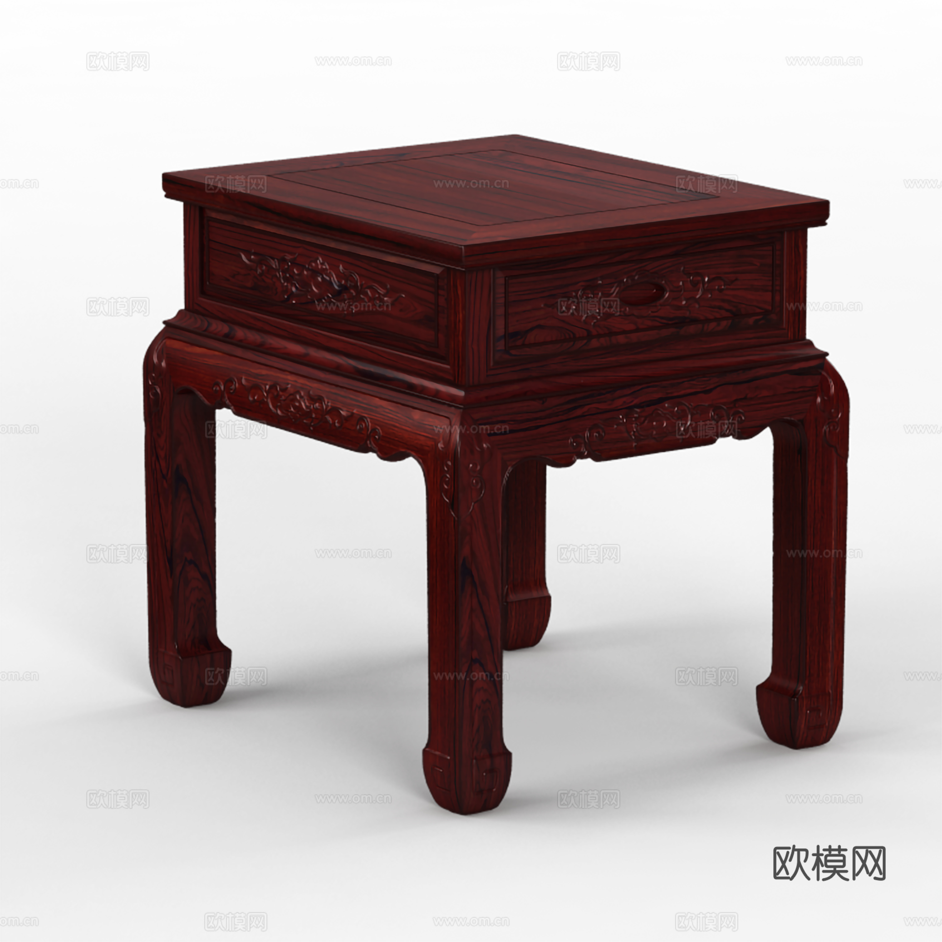 中式客厅小茶几 角几边几 雕花造型 实木红木3d模型