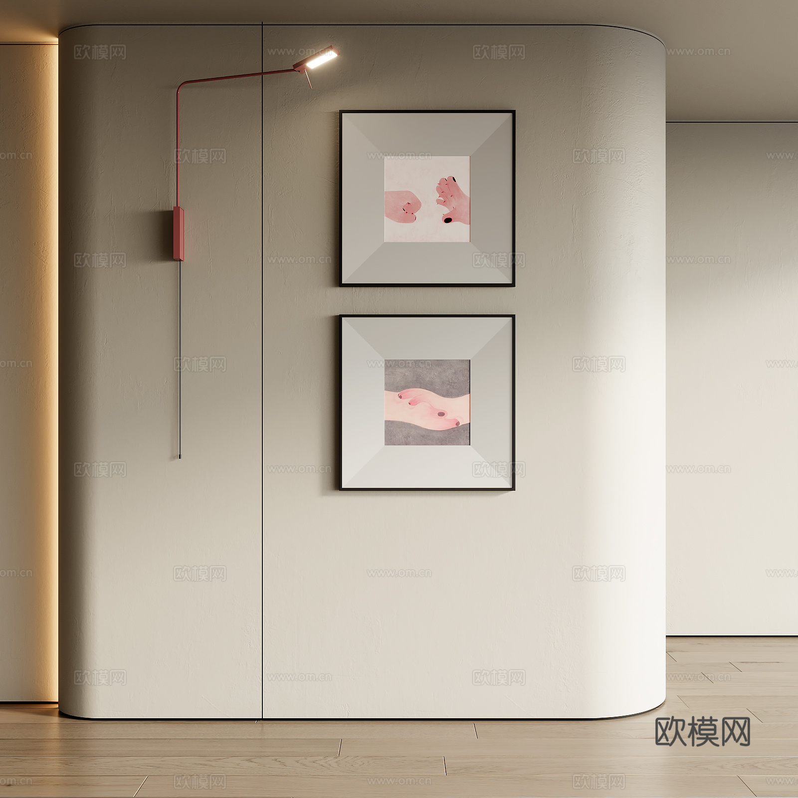 侘寂风装饰画3d模型