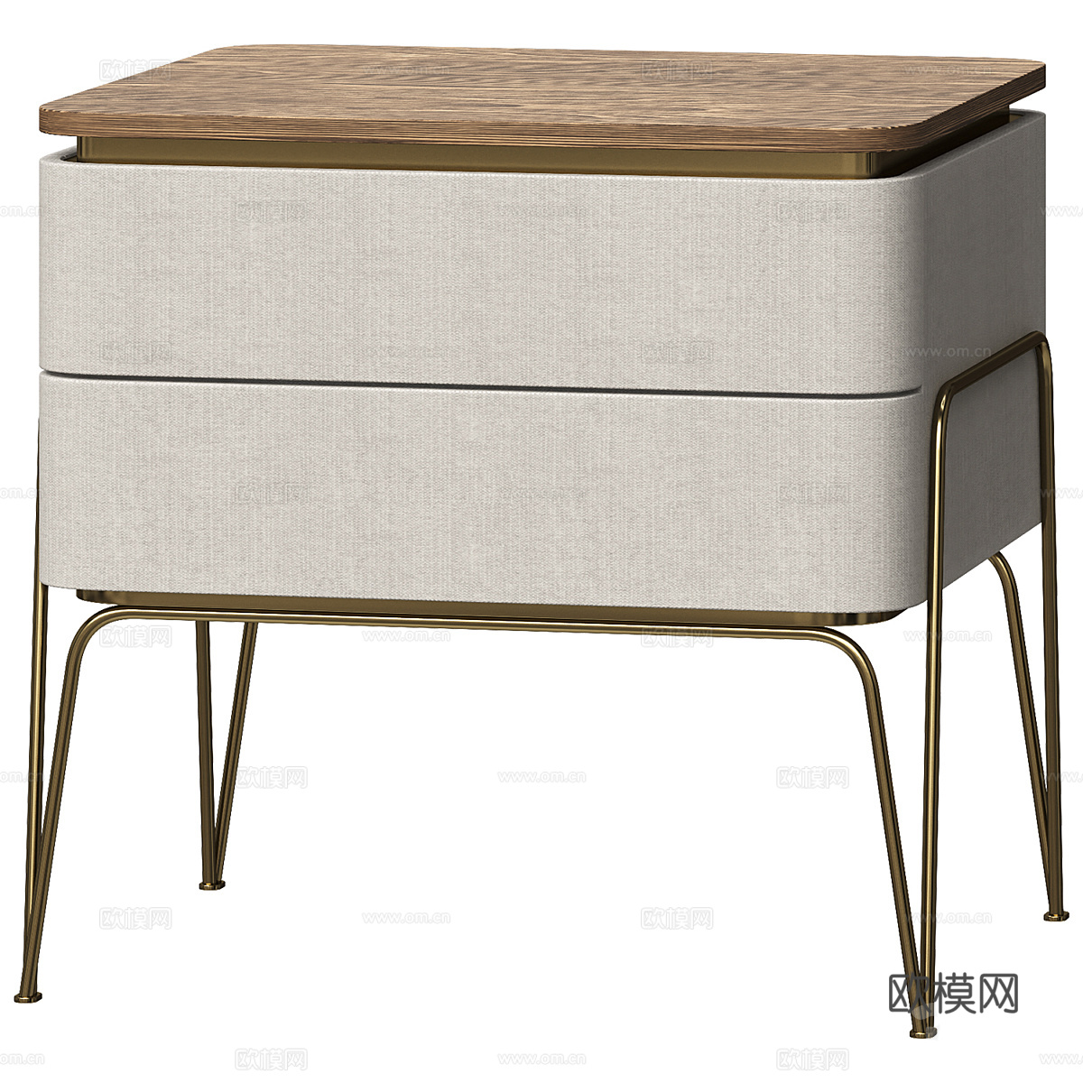新中式轻奢床头柜3d模型