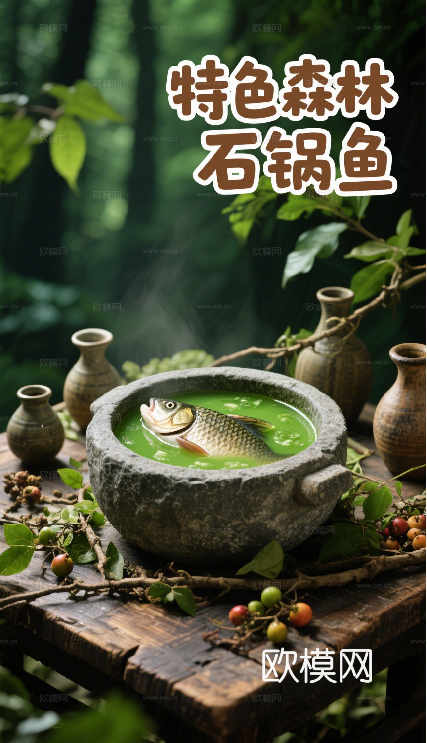 石锅鱼鱼火锅海报