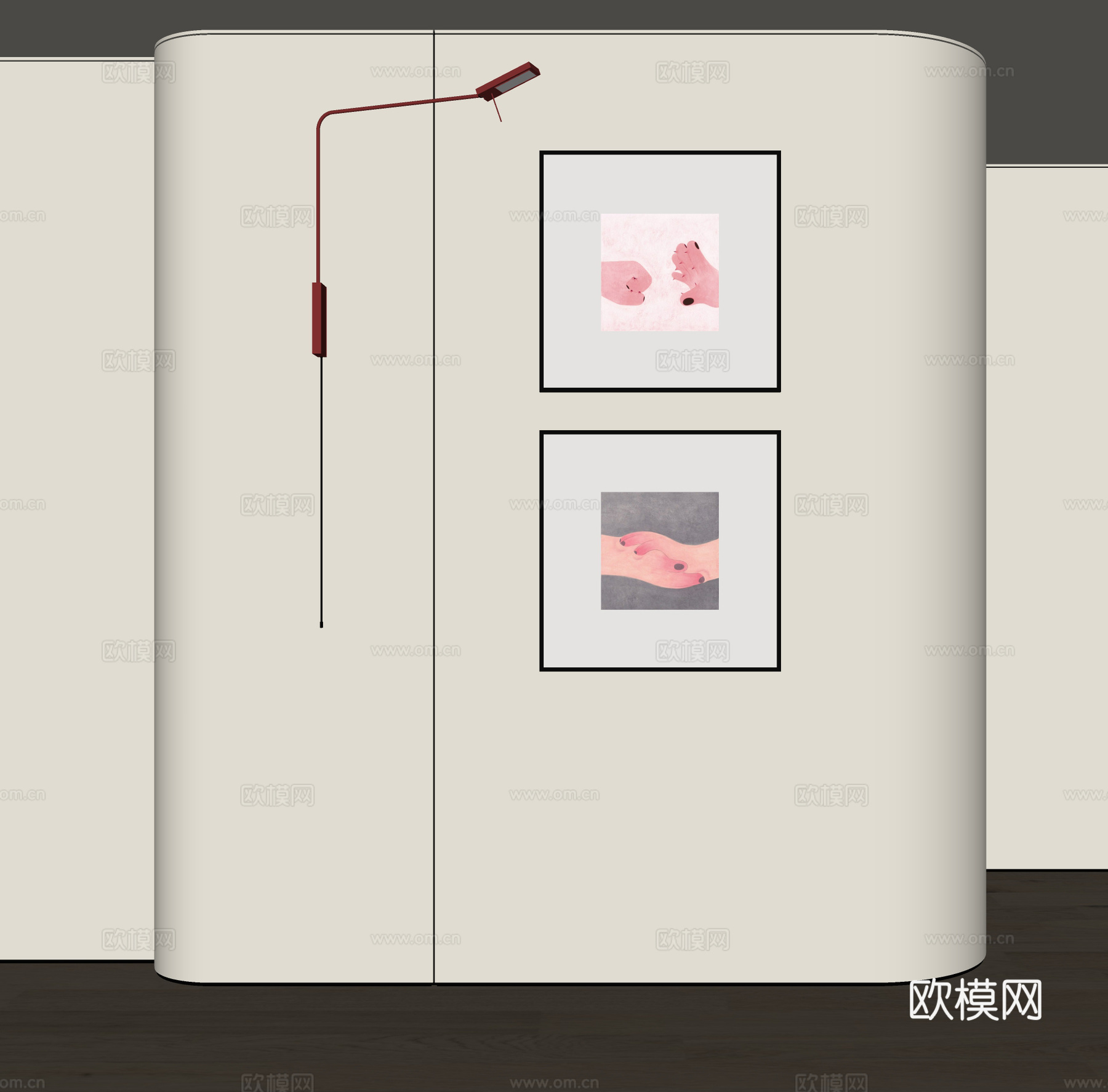侘寂风装饰画su模型