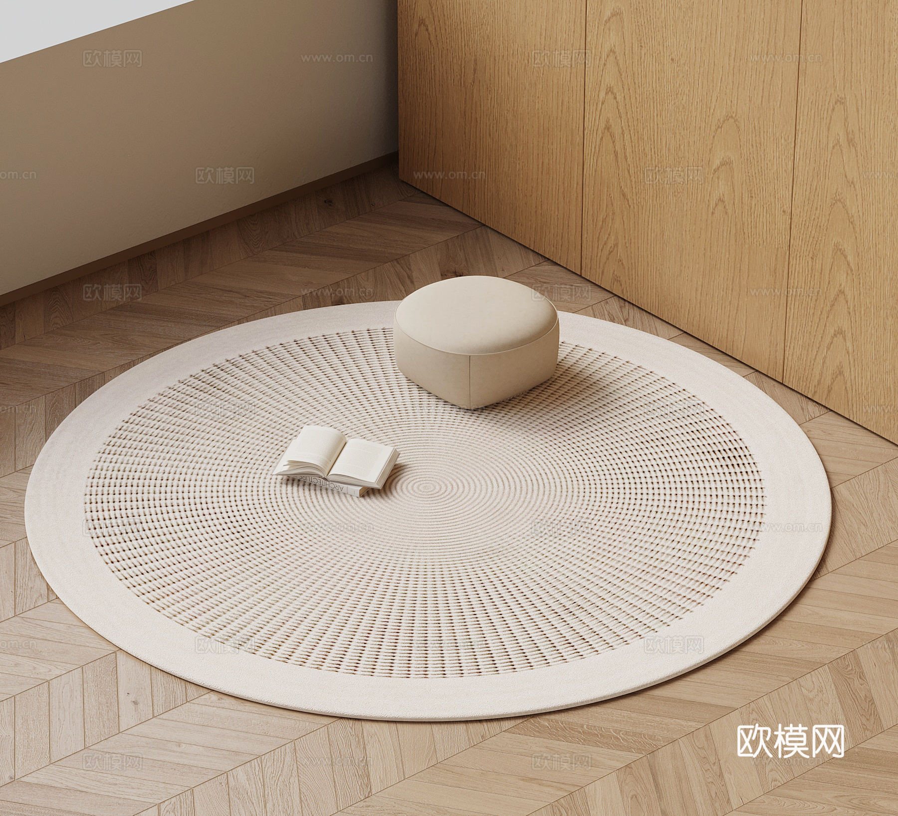 现代地毯 年轮花纹地毯 圆形地毯su模型