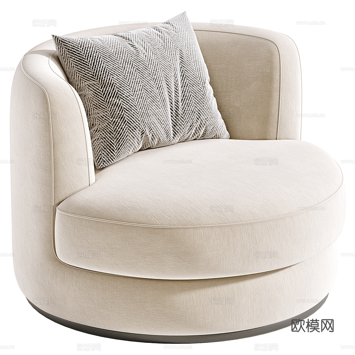 现代意式布艺扶手椅3d模型