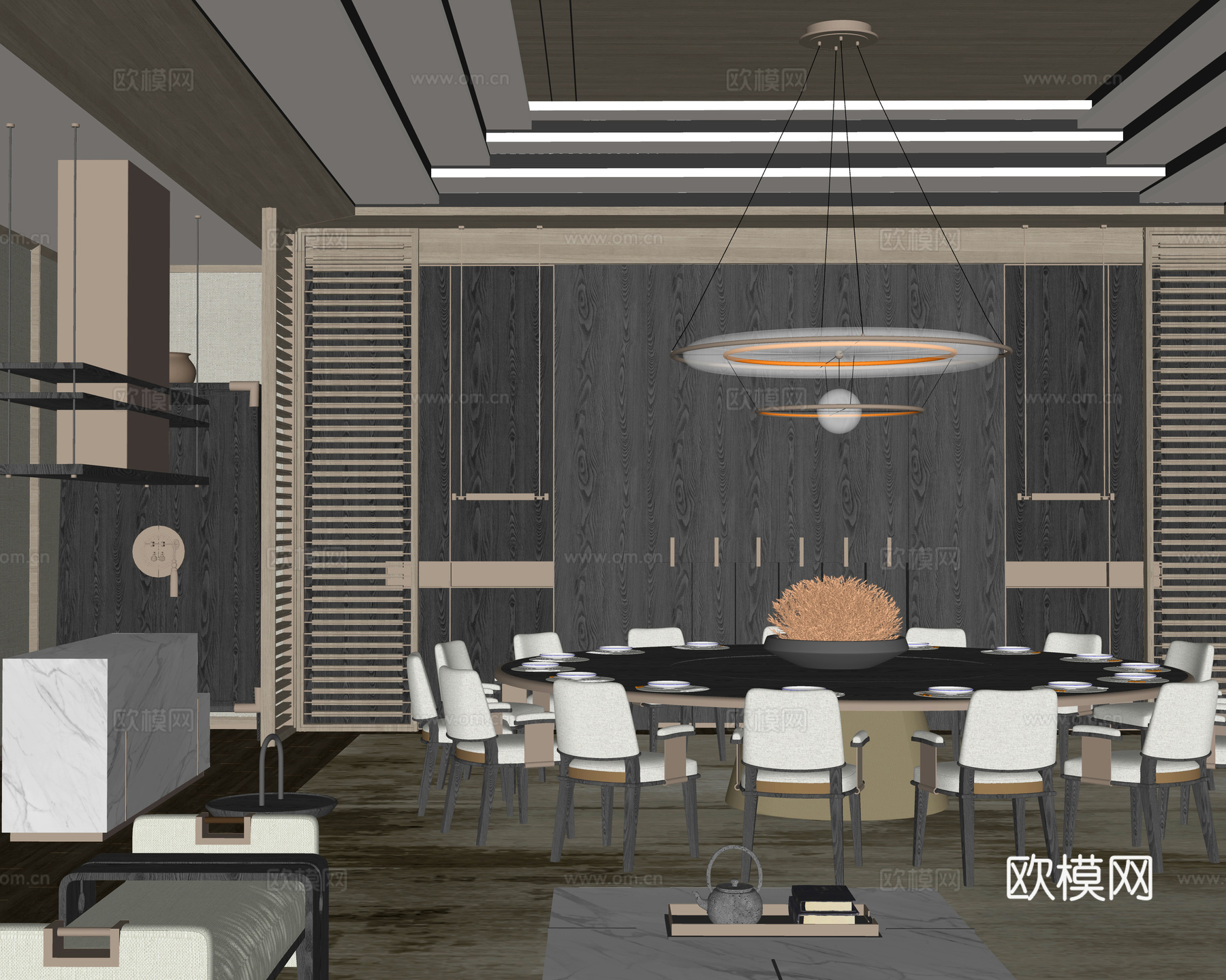 CCD现代轻奢酒店包房su模型