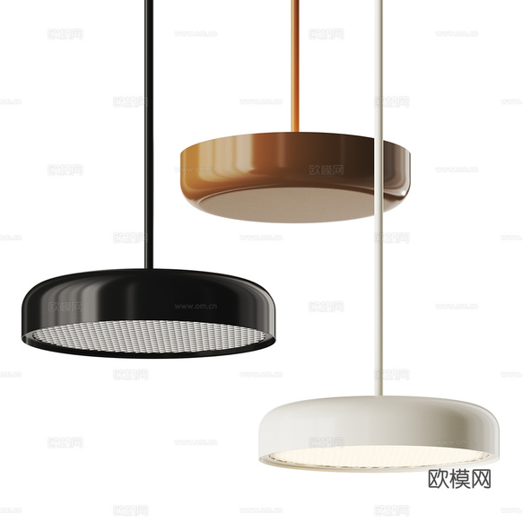 現(xiàn)代極簡圓盤裝飾小吊燈3d模型下載(渲染圖1)