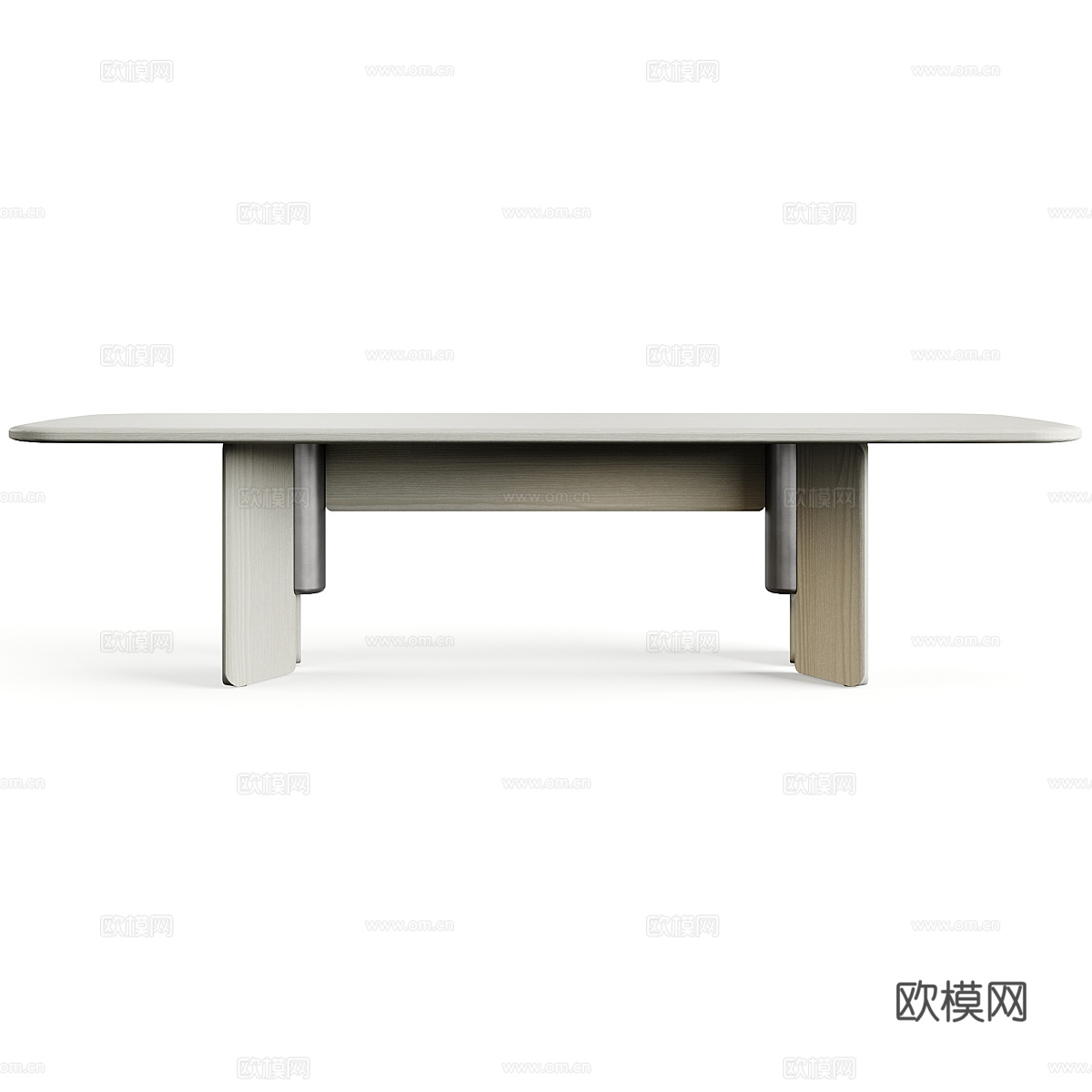 现代意式实木长餐桌3d模型