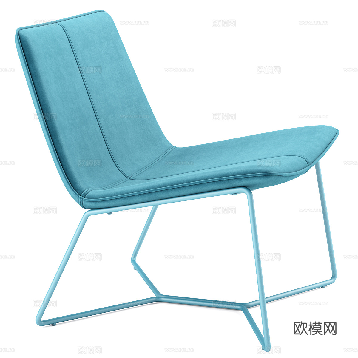 现代极简布艺休闲椅3d模型