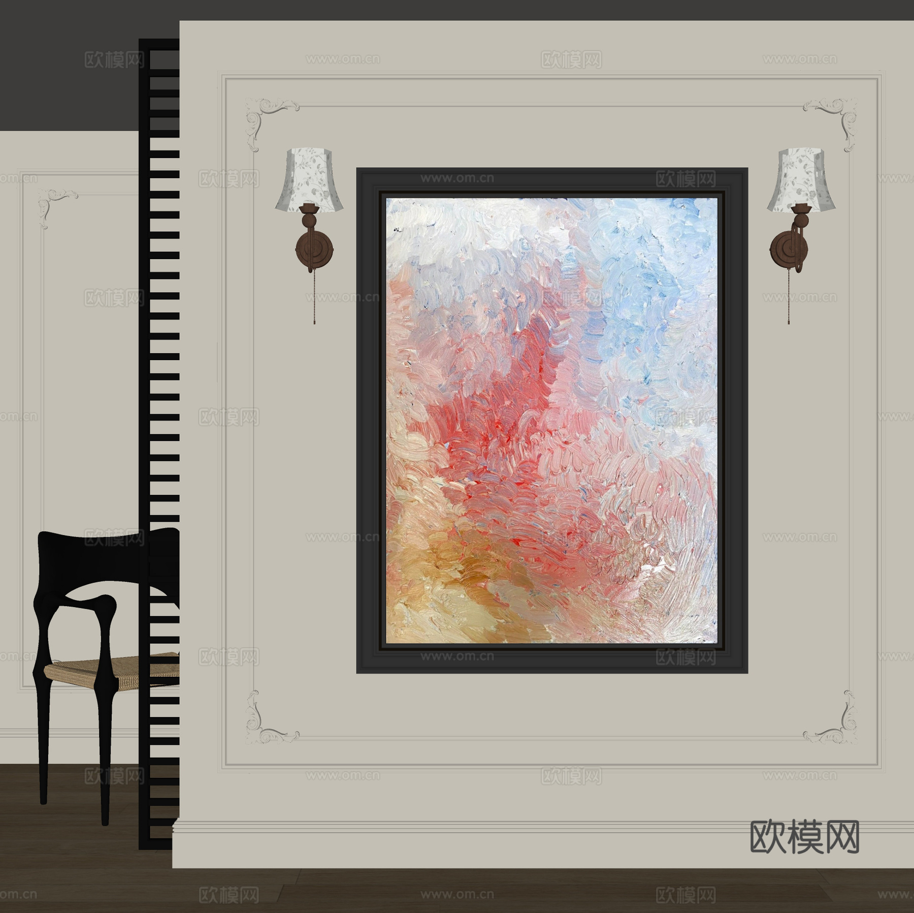 法式装饰画免费su模型
