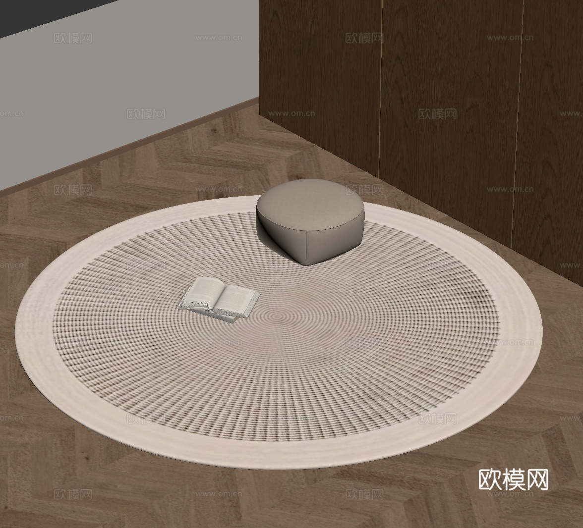 现代地毯 年轮花纹地毯 圆形地毯su模型